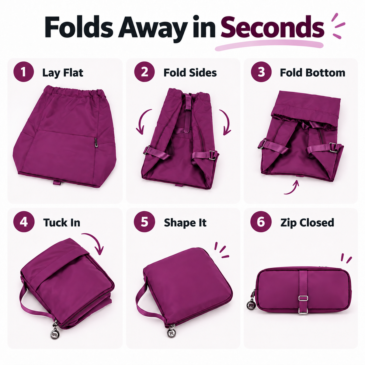 🎒 Lightweight Foldable Drawstring Backpack