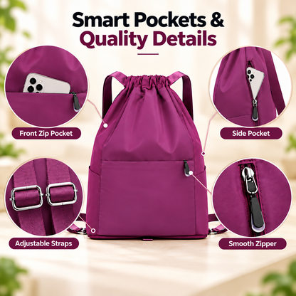 🎒 Lightweight Foldable Drawstring Backpack