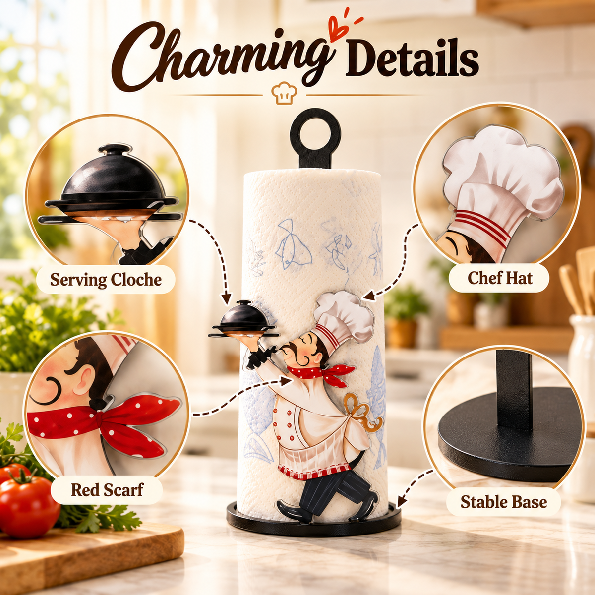 👨🍳 Vintage Chef Acrylic Paper Towel Holder