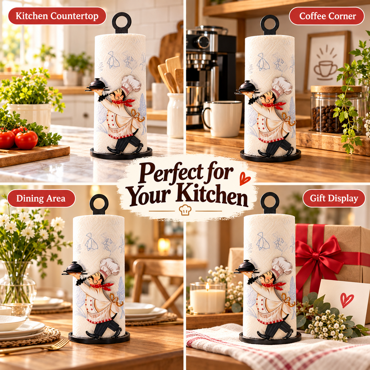 👨🍳 Vintage Chef Acrylic Paper Towel Holder