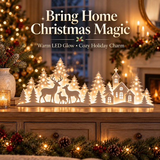 🌲Early Christmas Sale 50% OFF — LED Light-Up Reindeer & Christmas Tree Decoration