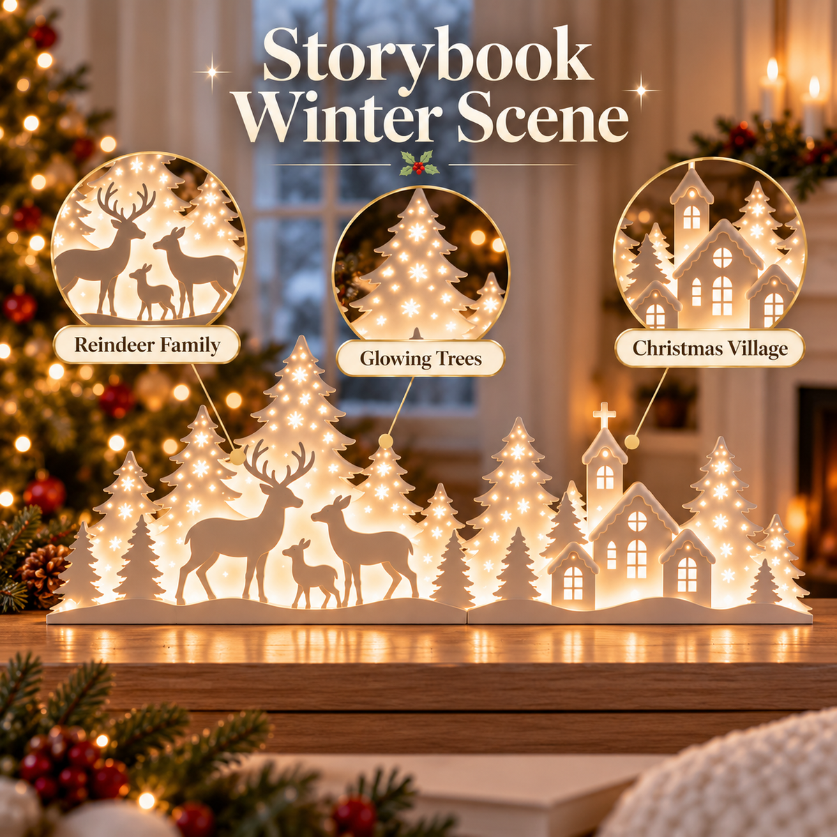 🌲Early Christmas Sale 50% OFF — LED Light-Up Reindeer & Christmas Tree Decoration