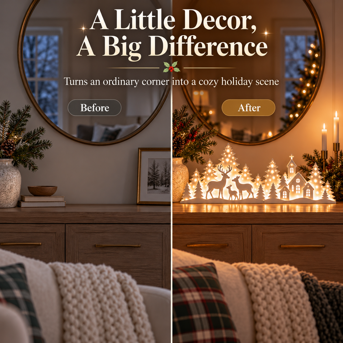 🌲Early Christmas Sale 50% OFF — LED Light-Up Reindeer & Christmas Tree Decoration