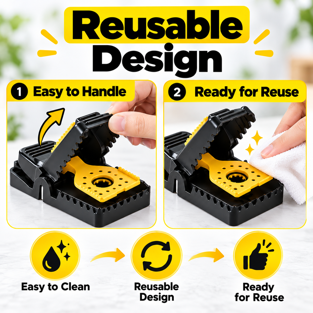 🐭 Heavy-Duty Snap Mouse Traps — Large 4-Pack &amp; Small 6-Pack