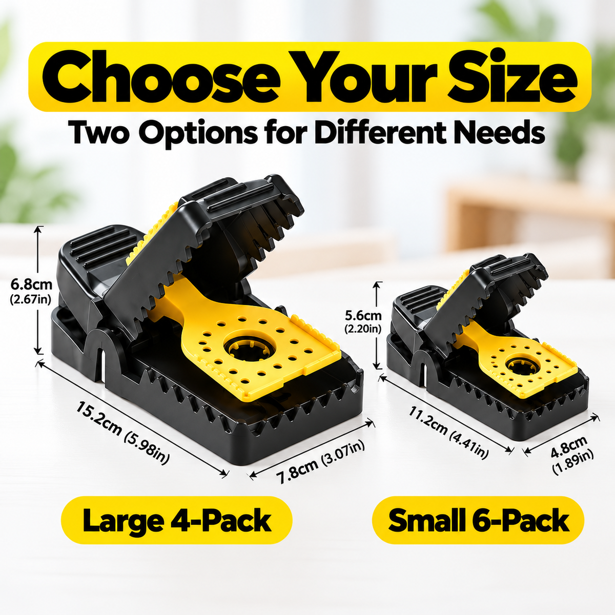 🐭 Heavy-Duty Snap Mouse Traps — Large 4-Pack &amp; Small 6-Pack