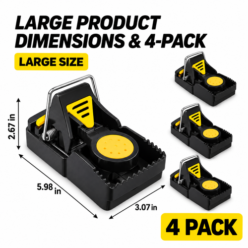 🐭 Heavy-Duty Snap Mouse Traps — Large 4-Pack &amp; Small 6-Pack