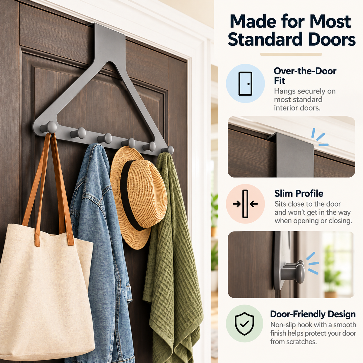 🏠 Over-the-Door Hanging Rack — Make Every Inch Count!