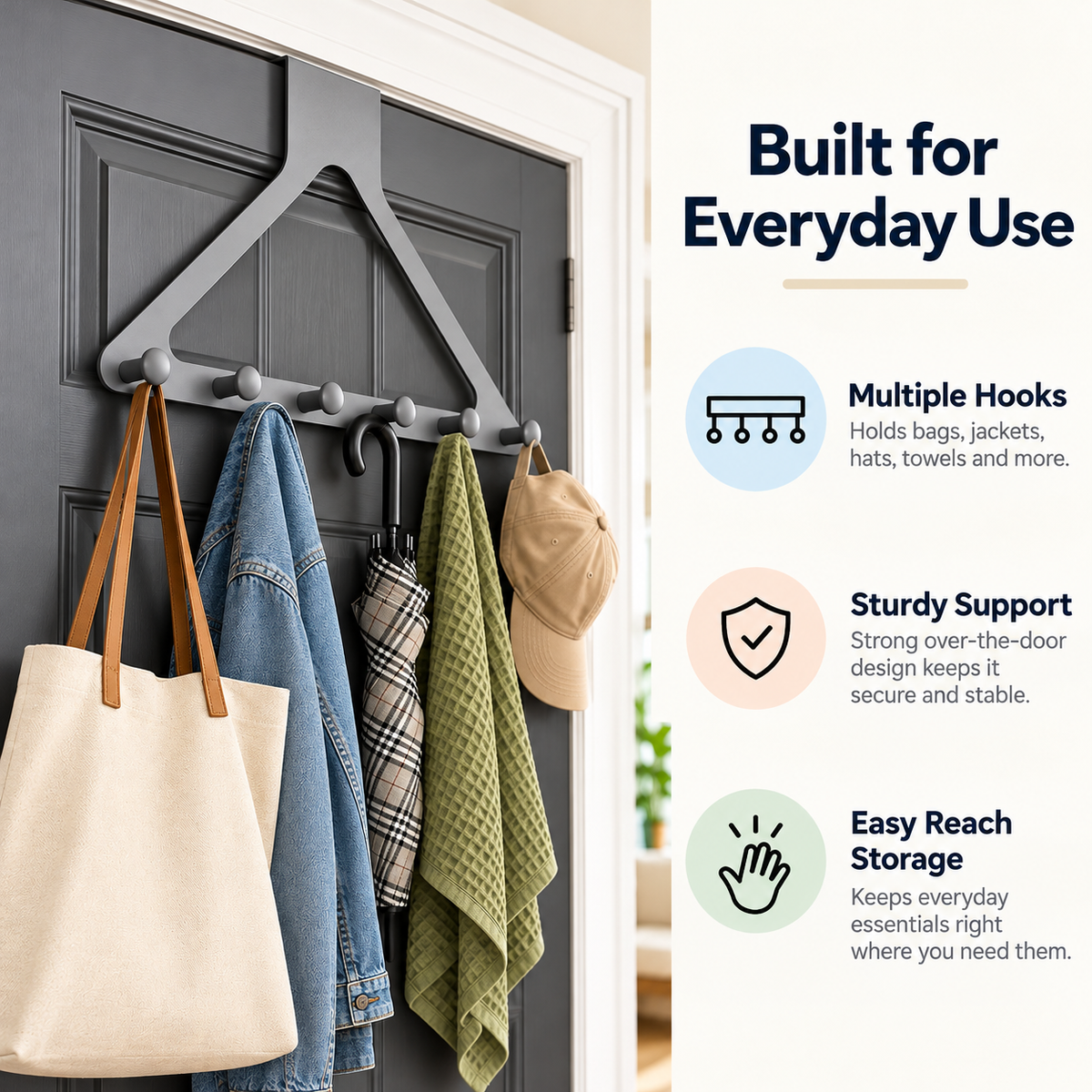 🏠 Over-the-Door Hanging Rack — Make Every Inch Count!