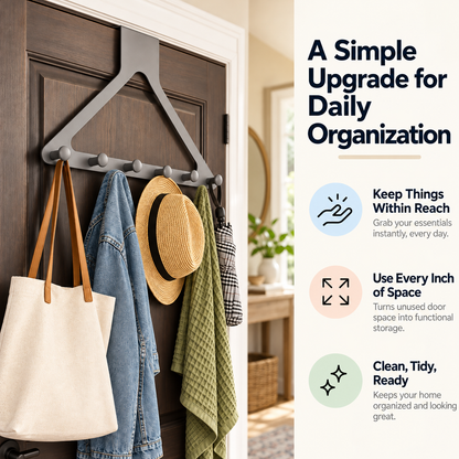 🏠 Over-the-Door Hanging Rack — Make Every Inch Count!