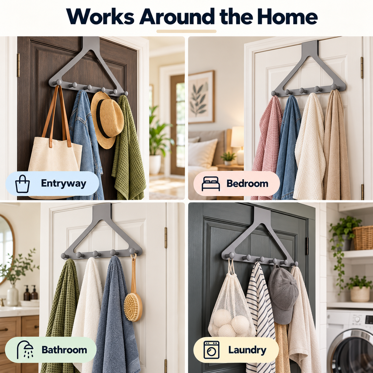🏠 Over-the-Door Hanging Rack — Make Every Inch Count!