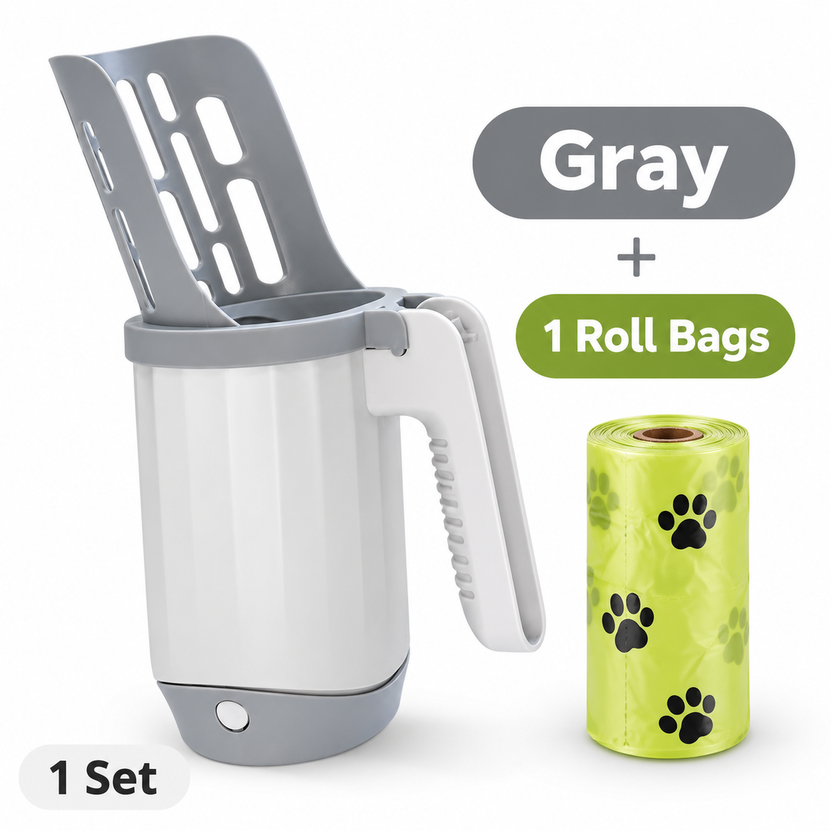 🐱 2-in-1 Cat Litter Scoop with Built-In Waste Bin