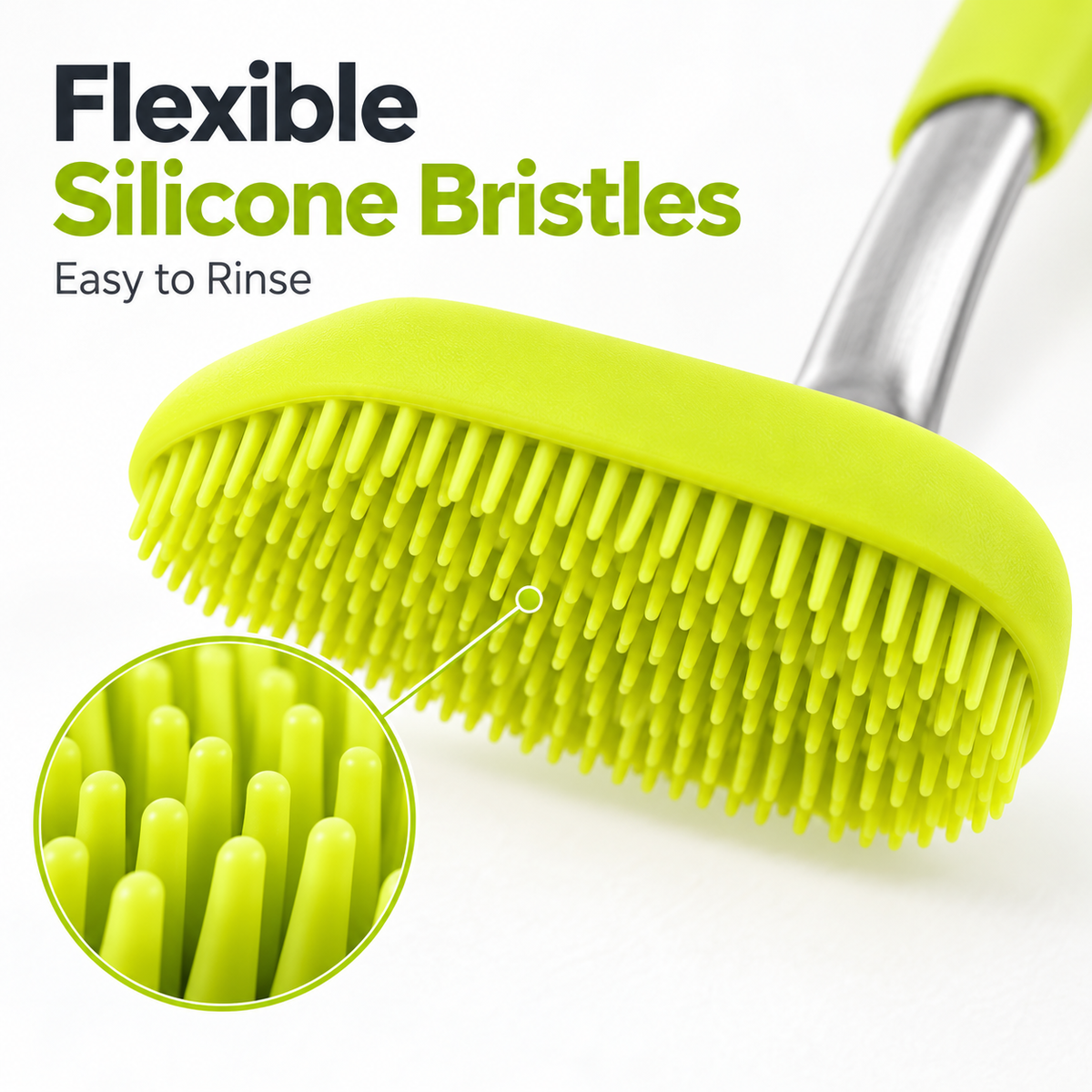 🧽 Silicone Kitchen Scrub Brush — Make Dishwashing Easier!