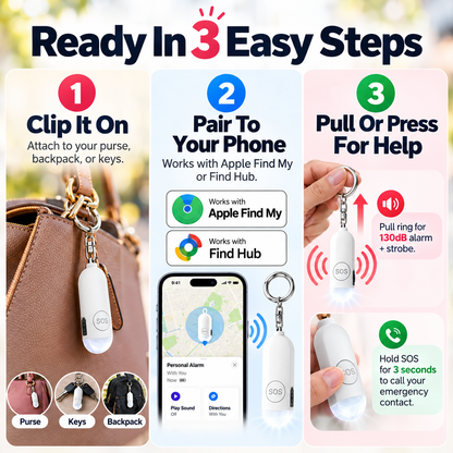 🚨 Personal Safety Alarm Keychain for Women