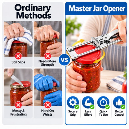 🫙 Master Jar & Bottle Opener – Adjustable Manual Lid Gripper
