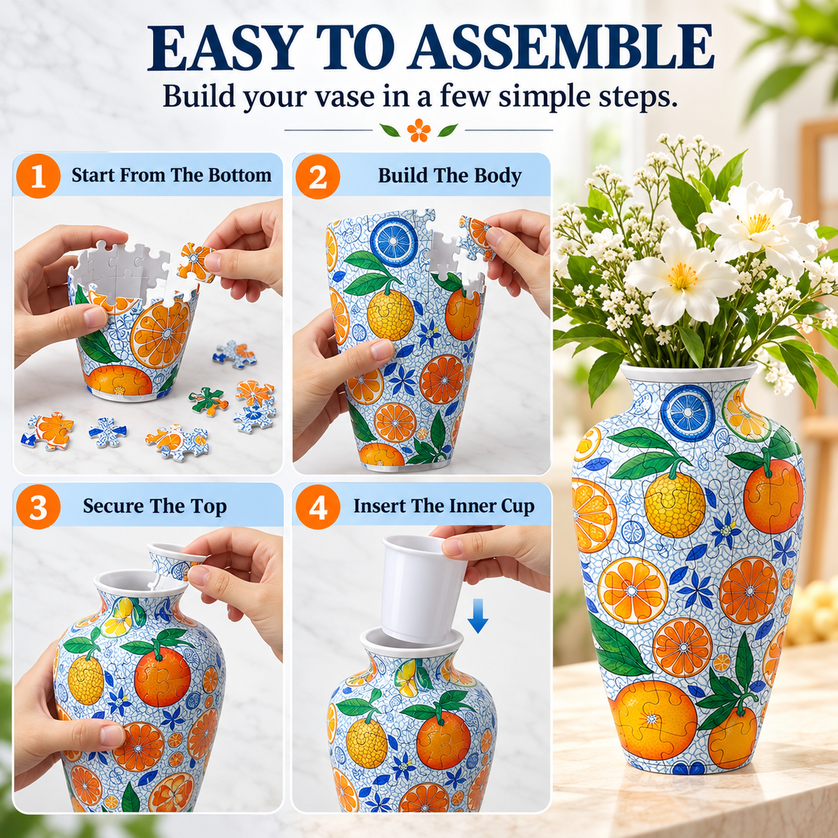 🎉 Limited-Time 49% Off — 3D Puzzle Flower Vase