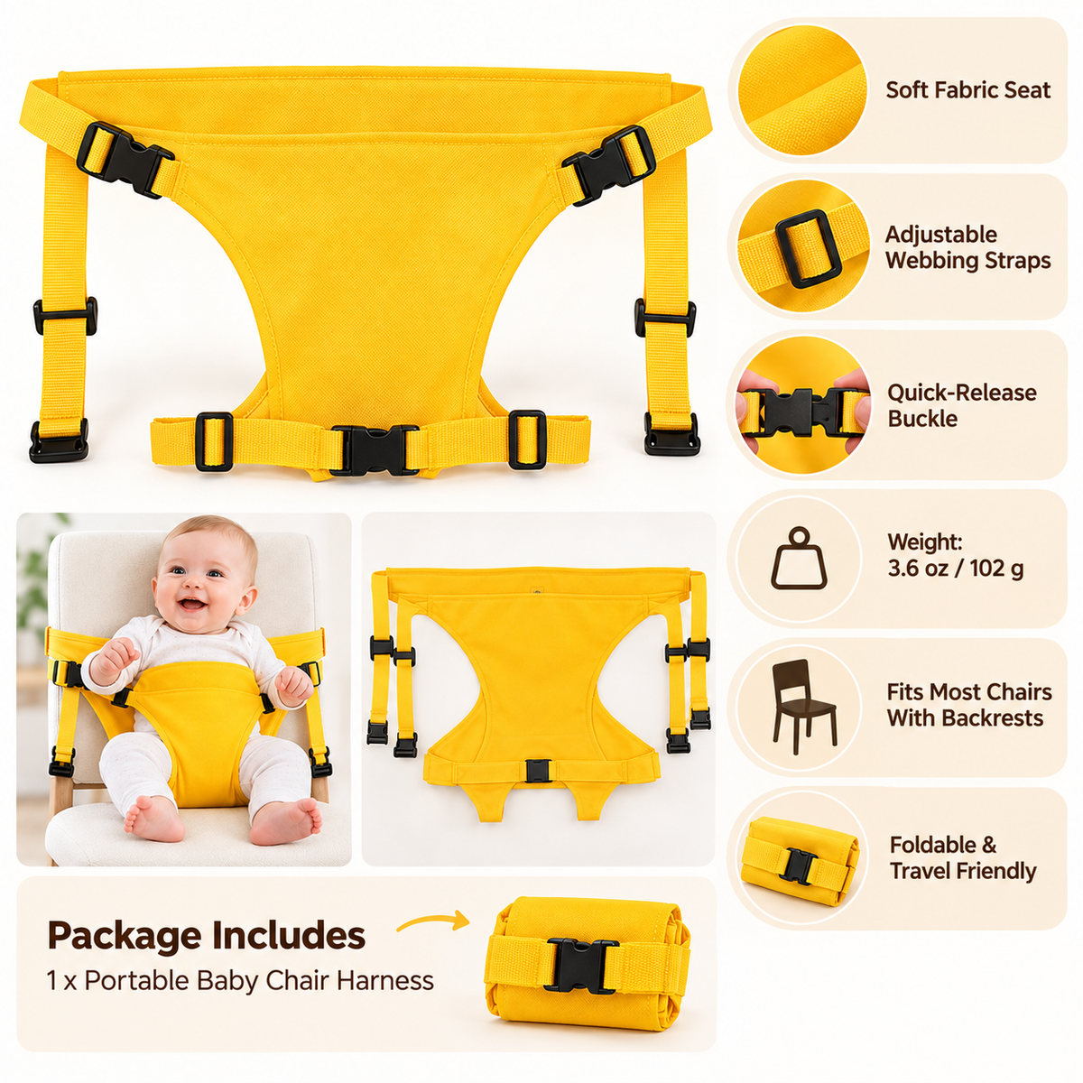 🔥Limited-time 50% off — Portable baby chair harness
