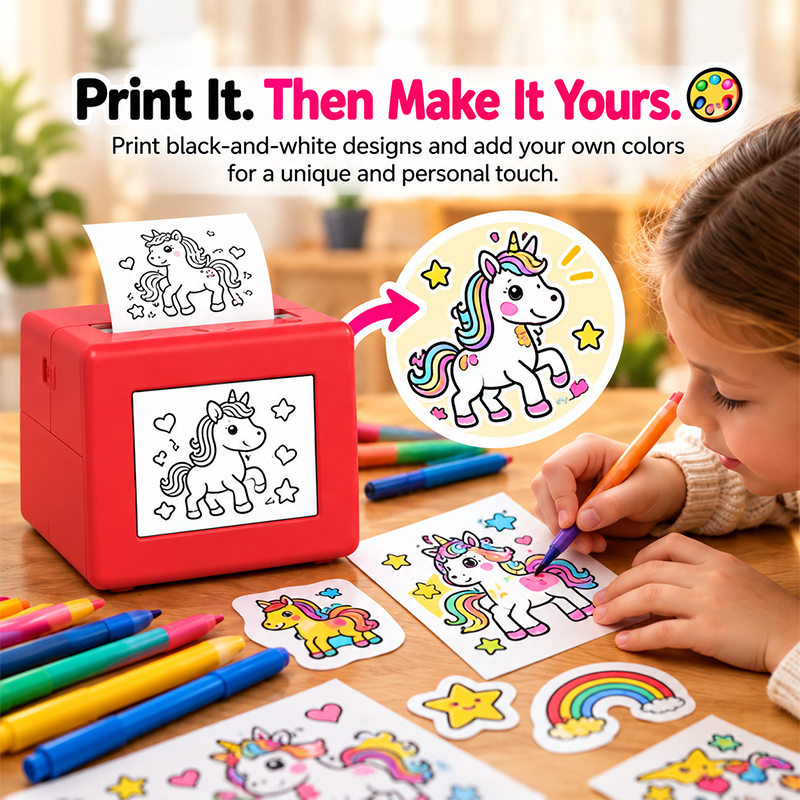 AI Voice-Activated Mini Thermal Sticker Printer