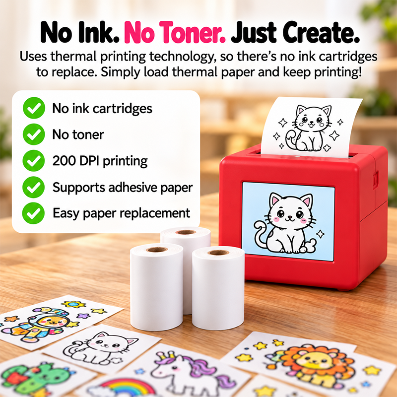 AI Voice-Activated Mini Thermal Sticker Printer