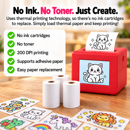 AI Voice-Activated Mini Thermal Sticker Printer
