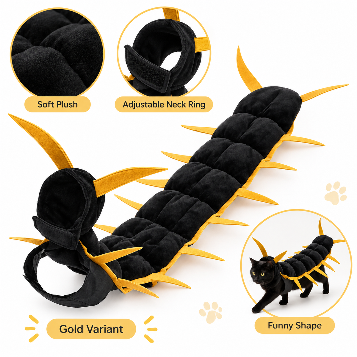 🐛 Limited-time 50% off — Funny centipede cat costume