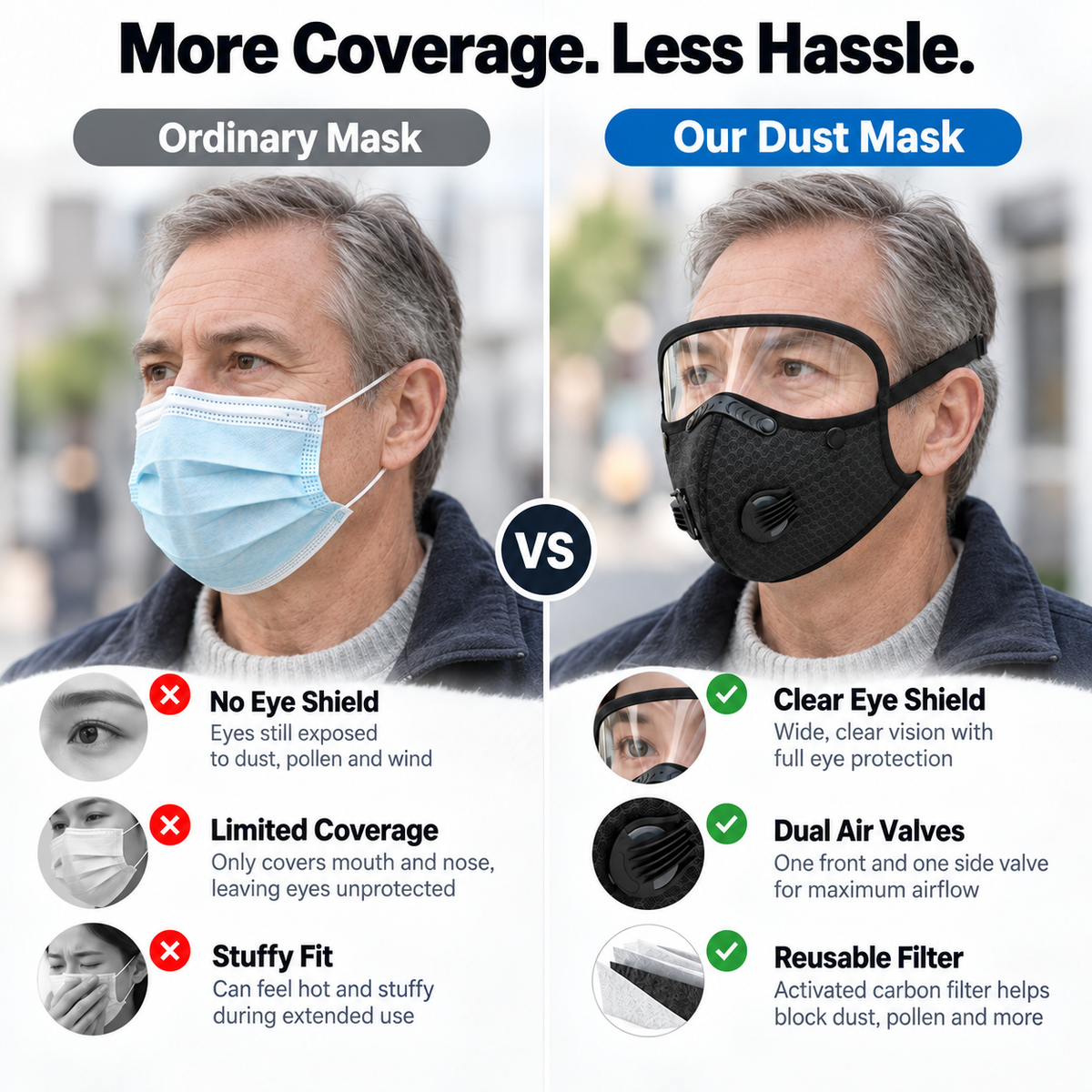 🚴 Limited-time 50% off —💖Reusable Carbon Filter Dust Mask – Built for Active Lifestyles