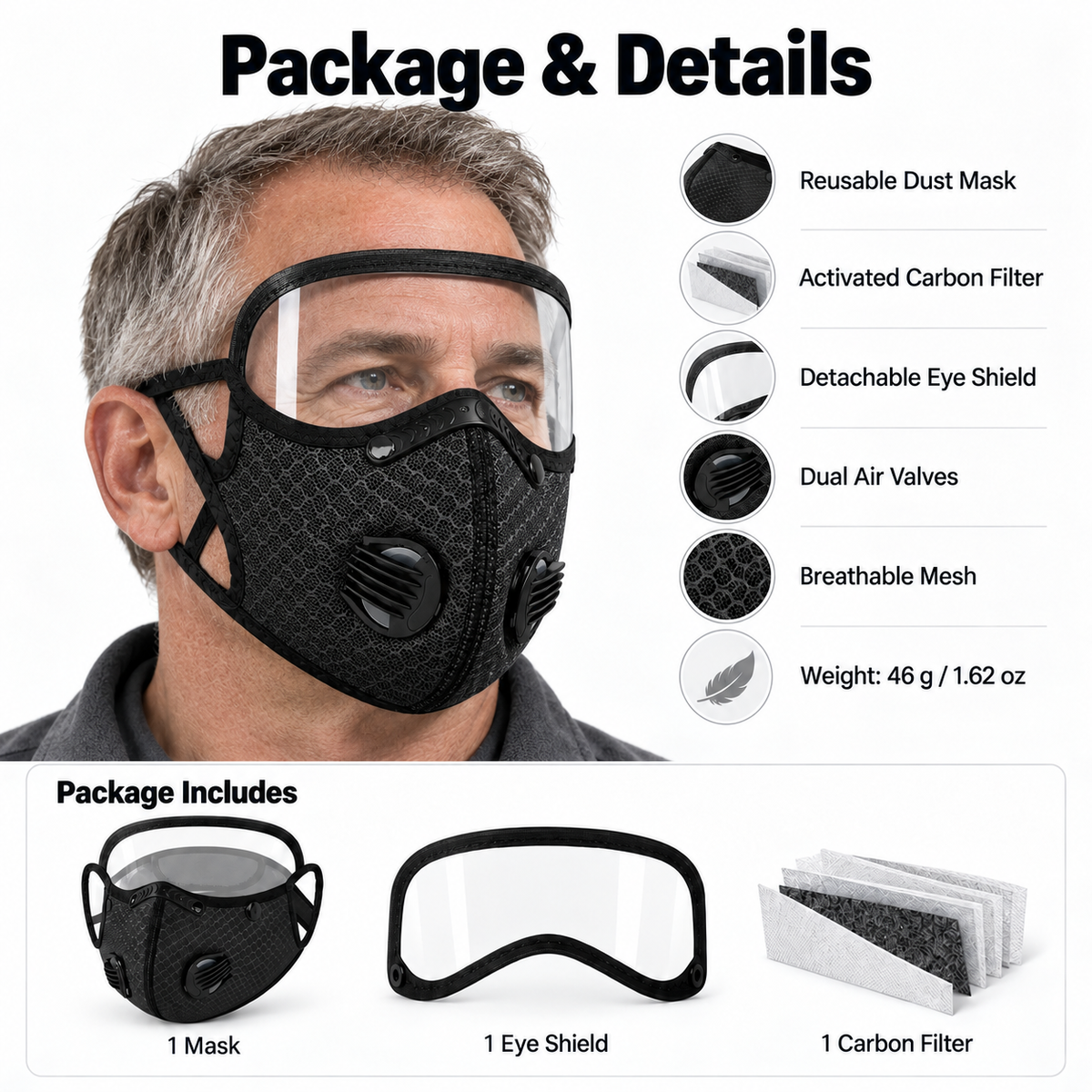 🚴 Limited-time 50% off —💖Reusable Carbon Filter Dust Mask – Built for Active Lifestyles