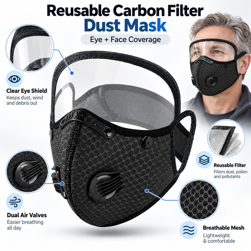 🚴 Limited-time 50% off —💖Reusable Carbon Filter Dust Mask – Built for Active Lifestyles