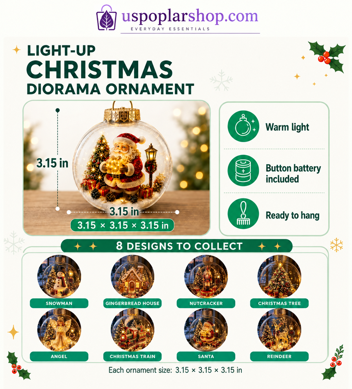 🎅Early Christmas 50% OFF-🎄 Light-Up Christmas Diorama Ornament 🔥