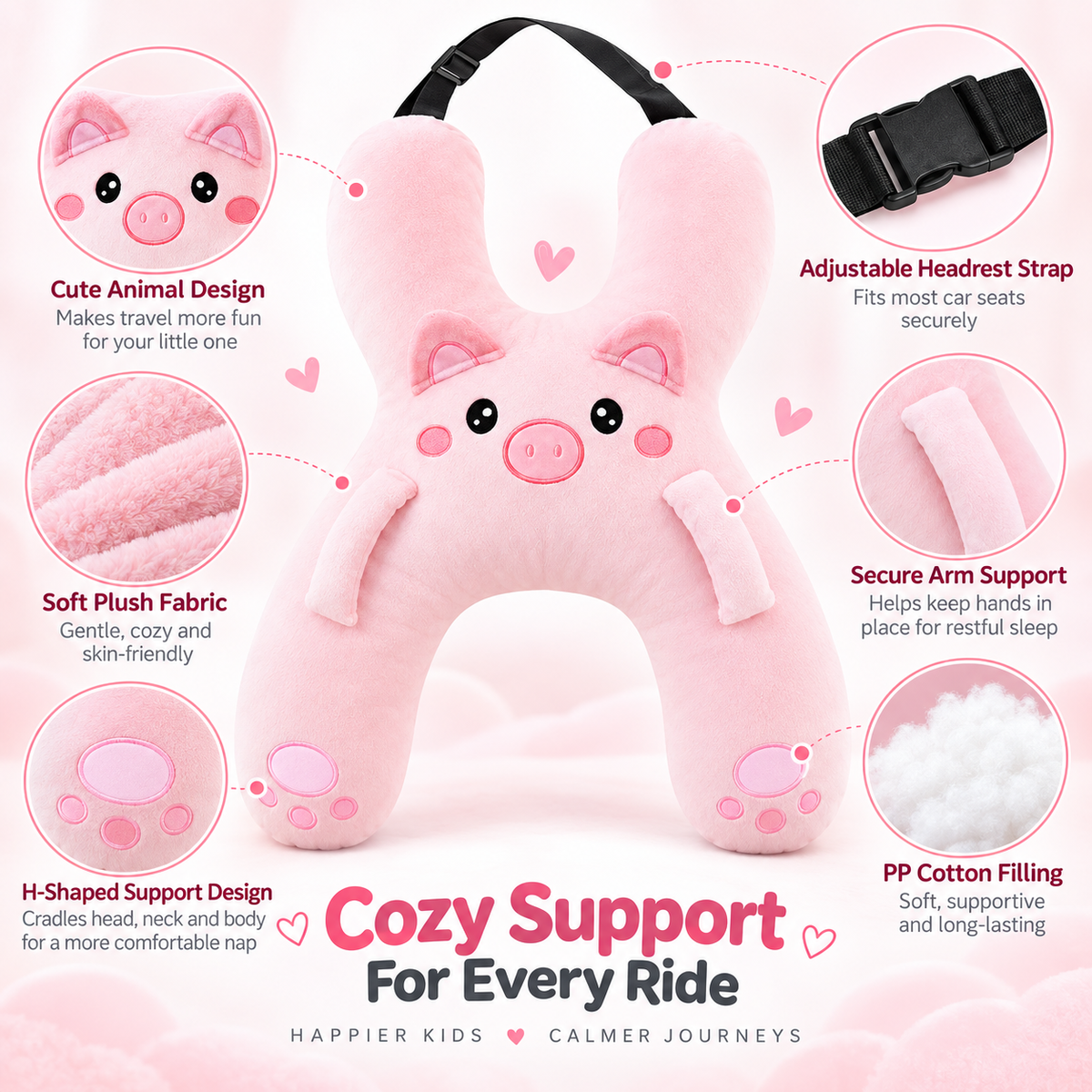 🚗 Limited-time 50% off — Kids car travel sleep support pillow