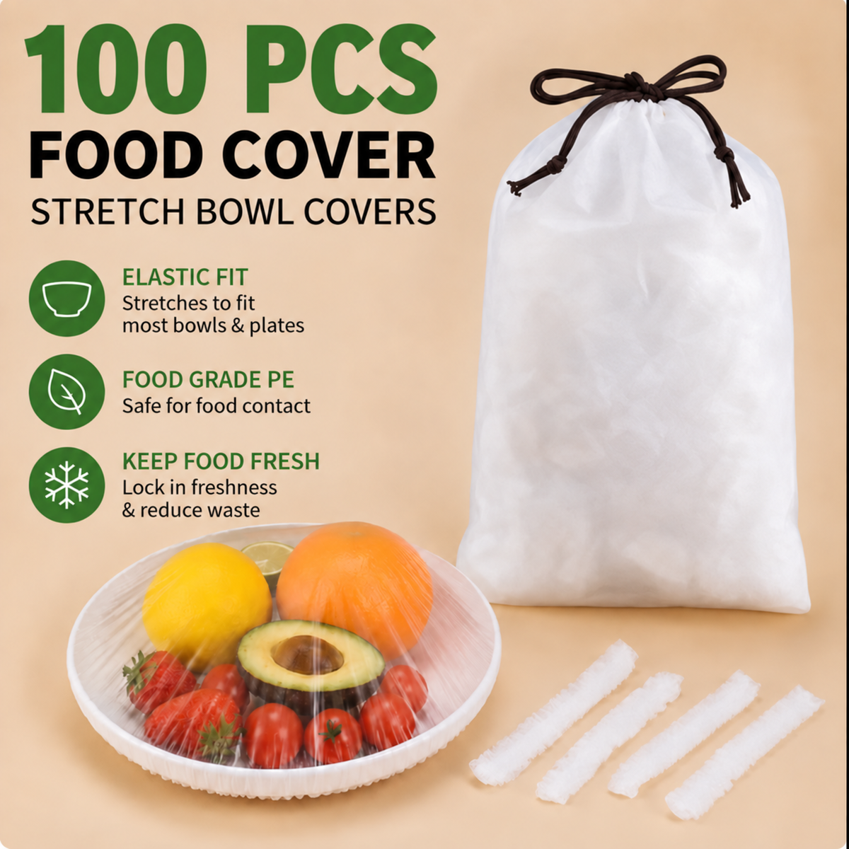 🔥Hot Sale 🔥 100PCS Disposable Stretch Food Covers for Bowls & Plates