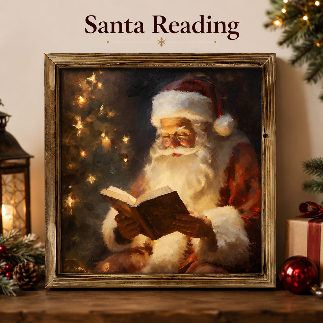 🔥Limited time 50% OFF——3D Vintage Christmas Santa Framed Wall Art