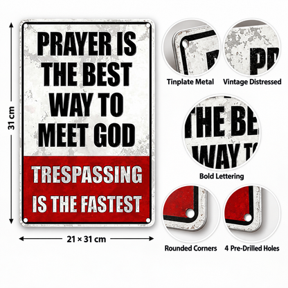 🙏 Limited-time 50% off — Funny vintage no trespassing tin sign