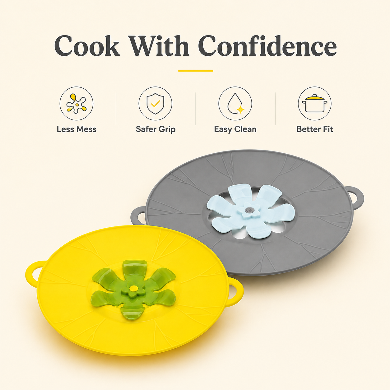 🔥LAST DAY 50%OFF🔥🎁Silicone Splash-Proof Pot Lid