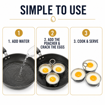 🔥Hot Sale 49% OFF🔥3-in-1 Stainless Steel Egg Poacher
