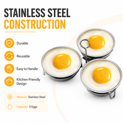 🔥Hot Sale 49% OFF🔥3-in-1 Stainless Steel Egg Poacher