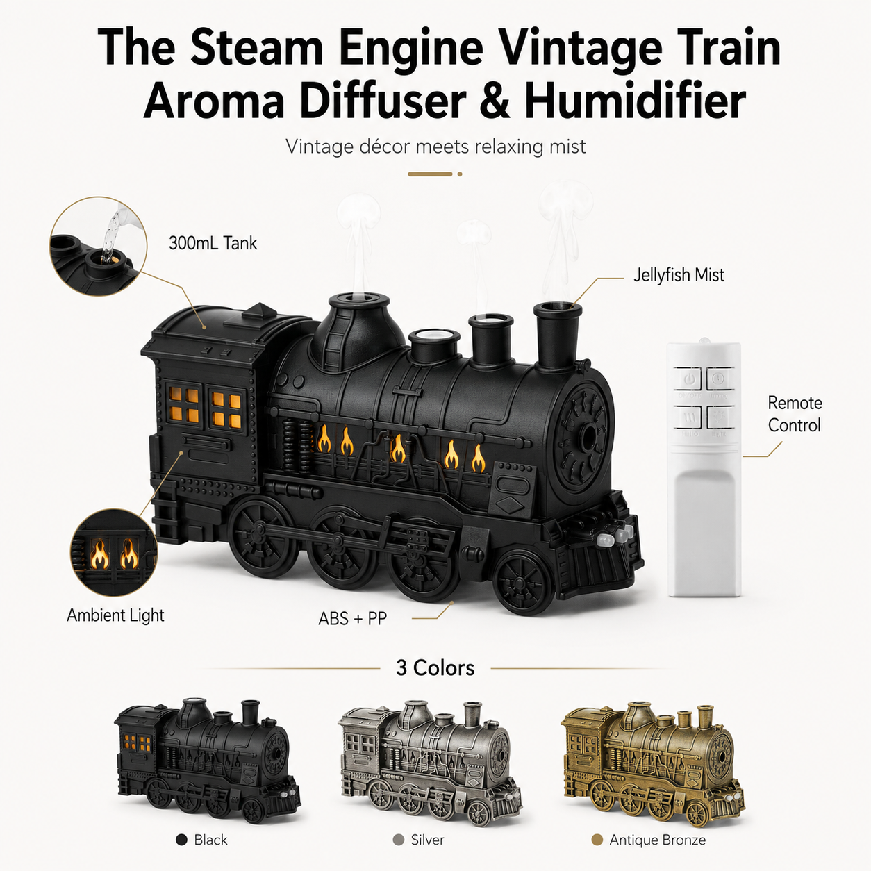 The Steam Engine Vintage Train Aroma Diffuser & Humidifier