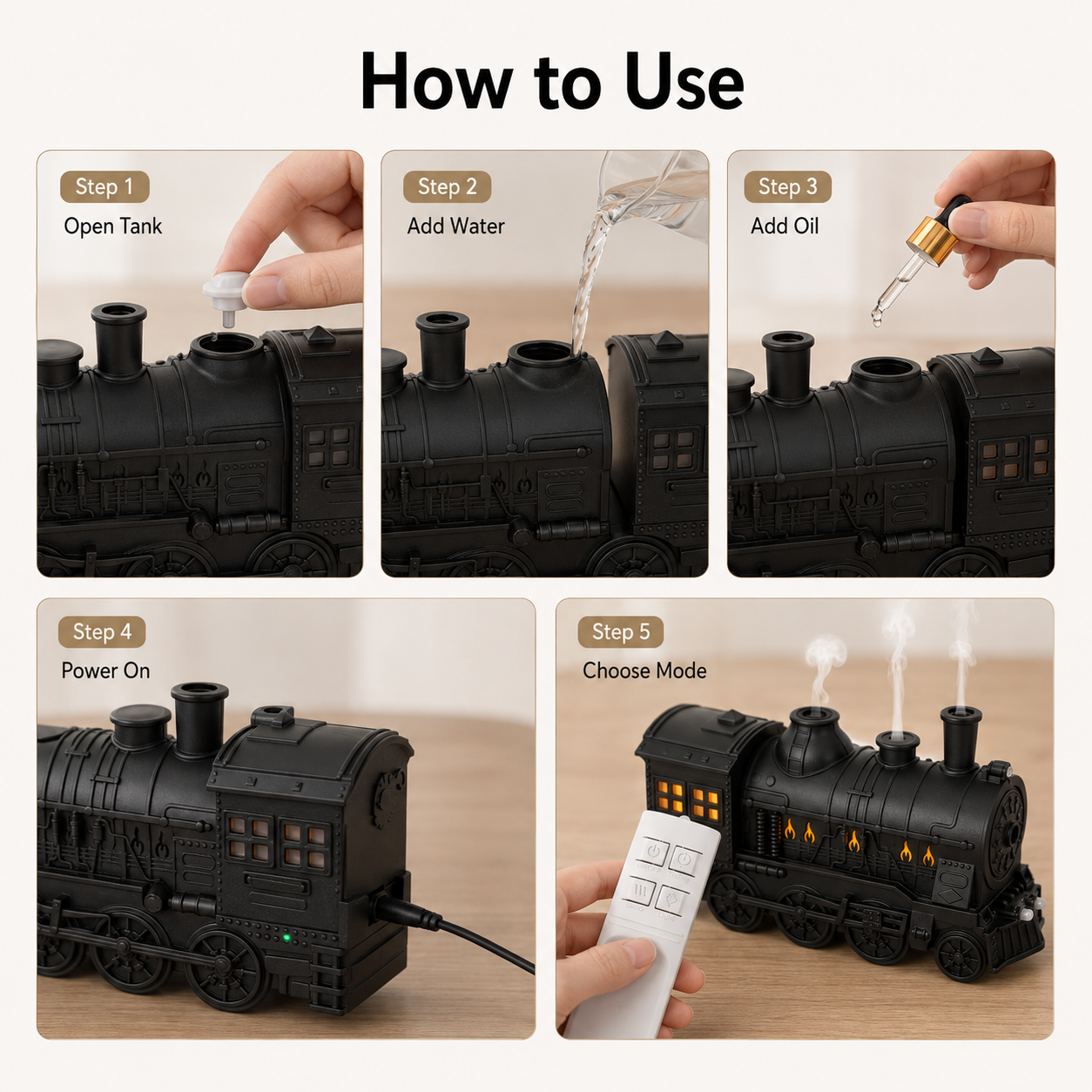 The Steam Engine Vintage Train Aroma Diffuser & Humidifier