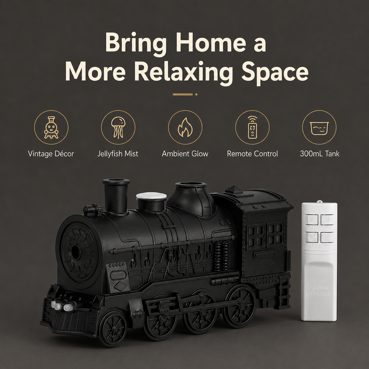 The Steam Engine Vintage Train Aroma Diffuser & Humidifier