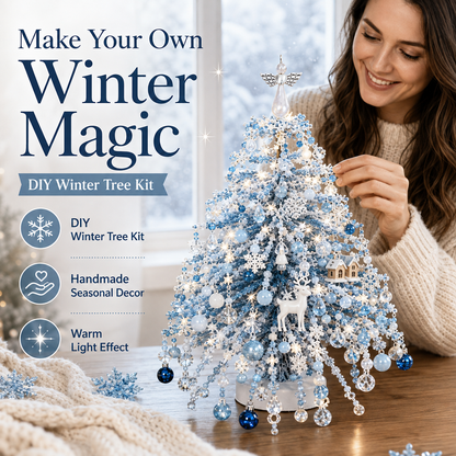 🔥 LIMITED-TIME 50% OFF——DIY Beaded Christmas Tree Kit – Light-Up Rotating Tabletop Holiday Decor