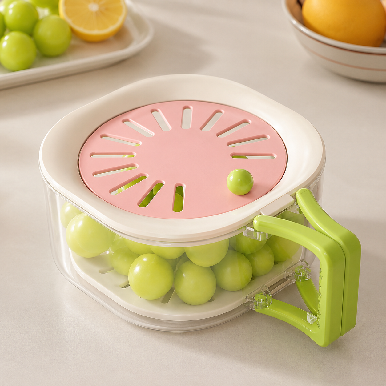 🔥 50% Off Limited Time ——Multi-Function Fruit & Vegetable Wash & Drain Box 🍇 WASH. DRAIN. STORE — ALL IN ONE.