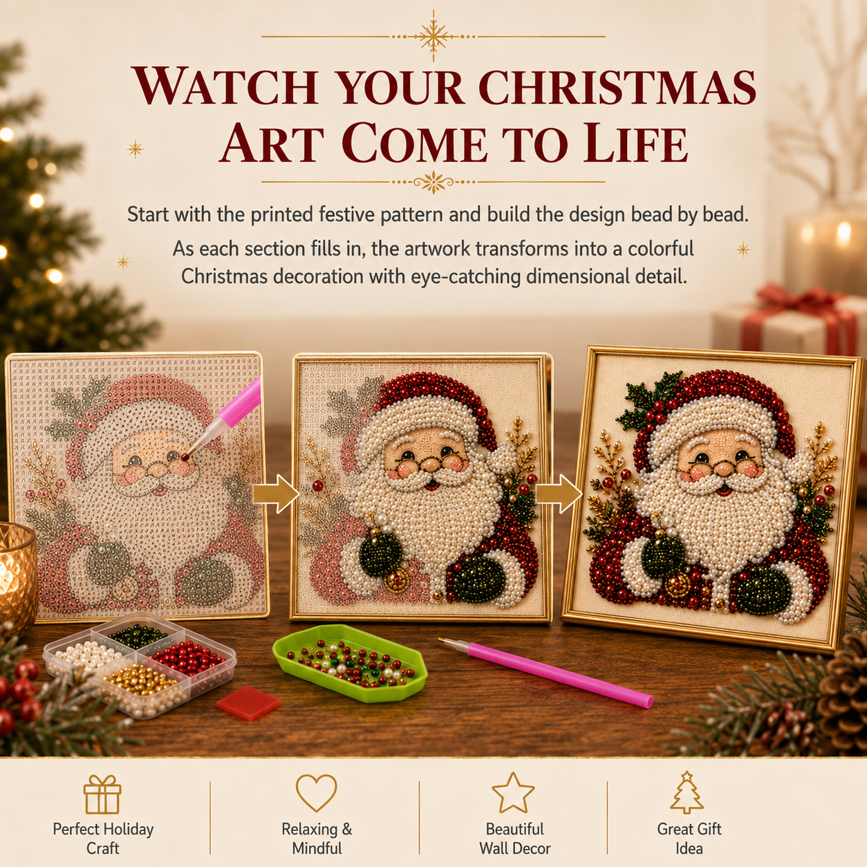 🔥Limited time 50% OFF-Christmas Pearl Bead Painting Kit🎄