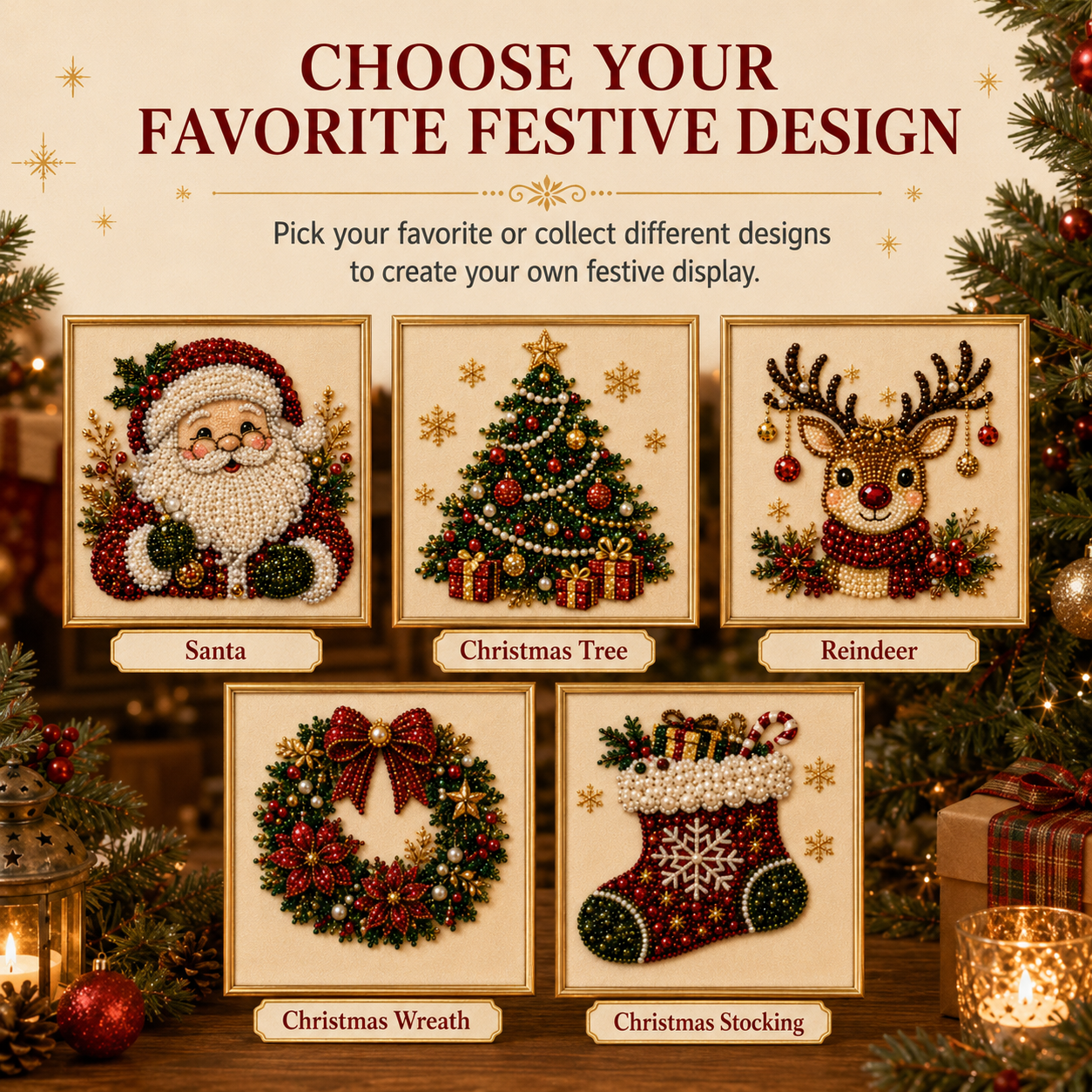 🔥Limited time 50% OFF-Christmas Pearl Bead Painting Kit🎄