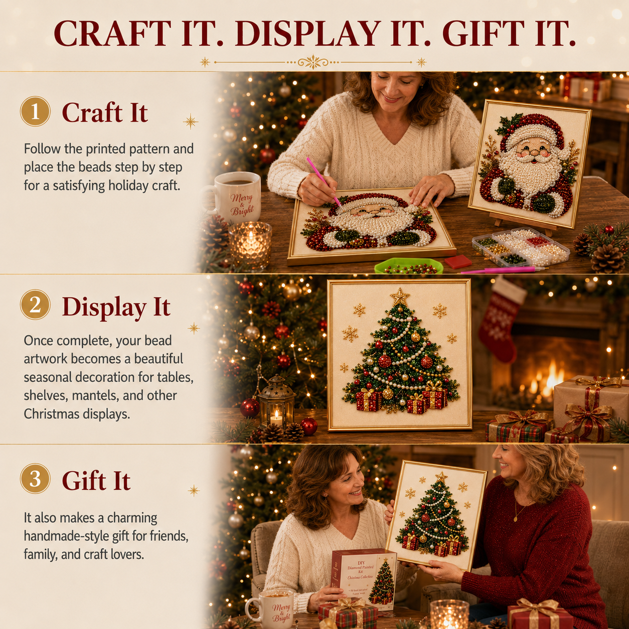 🔥Limited time 50% OFF-Christmas Pearl Bead Painting Kit🎄