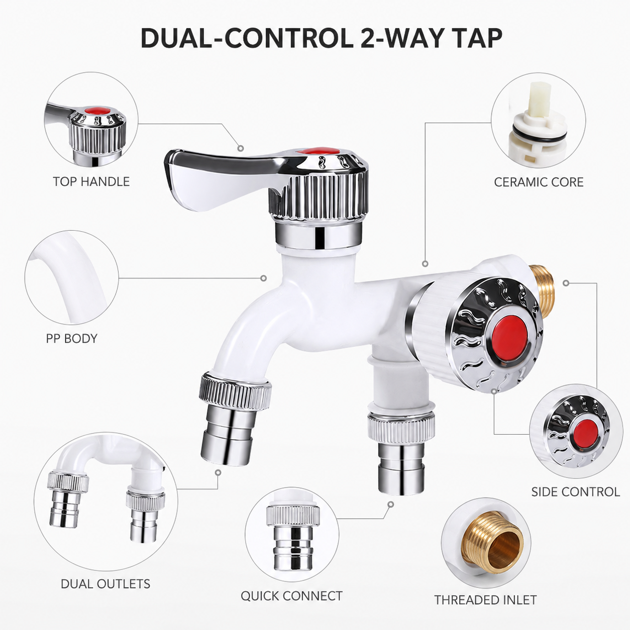 🔥HOT SALE LAST DAY 50%OFF!🔥🎁DUAL-CONTROL 2-WAY TAP