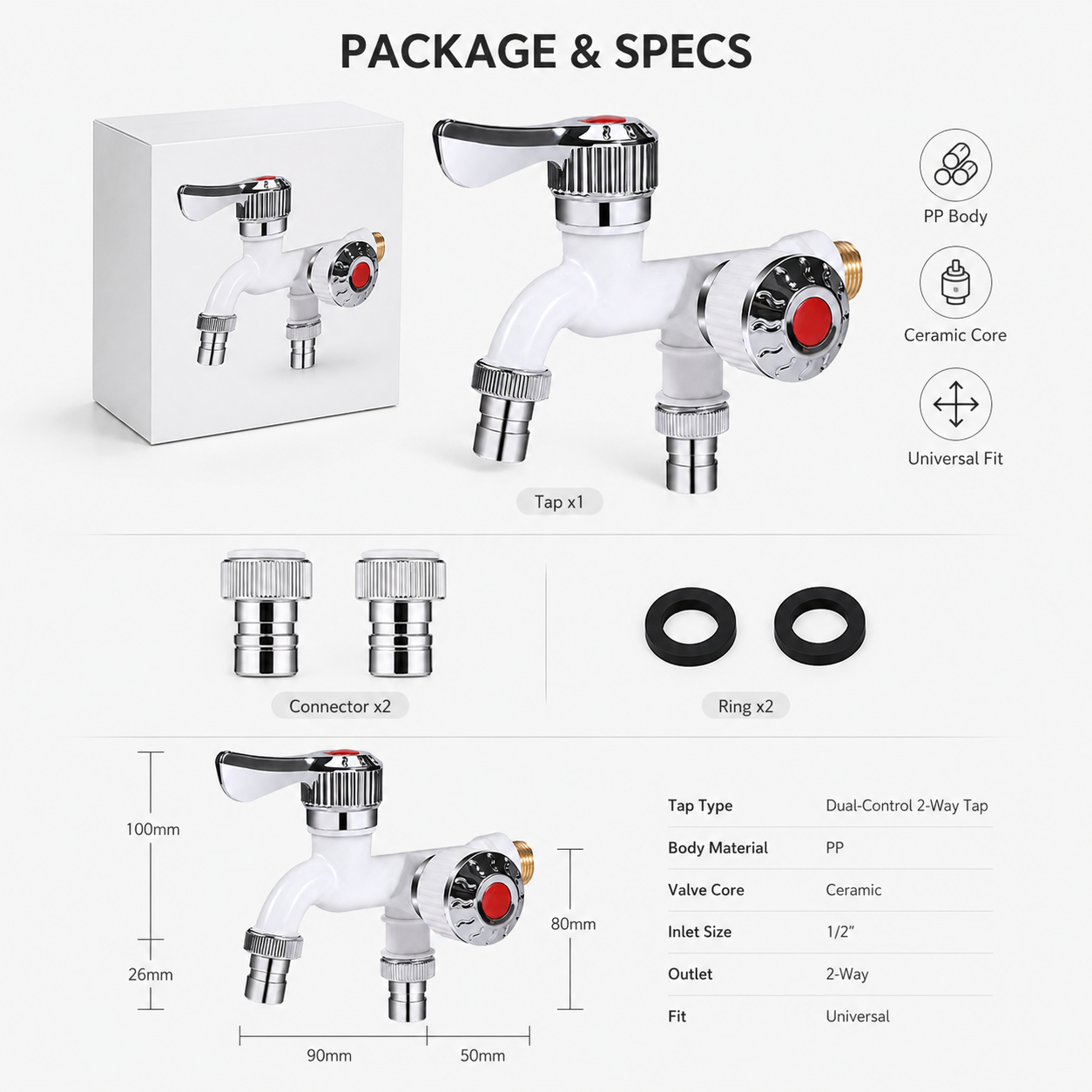 🔥HOT SALE LAST DAY 50%OFF!🔥🎁DUAL-CONTROL 2-WAY TAP