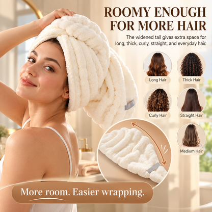 🔥Hot Sale 50% OFF 🎁Plush Quick-Dry Hair Towel Wrap – Ultra-Absorbent Thick Hair Drying Turban