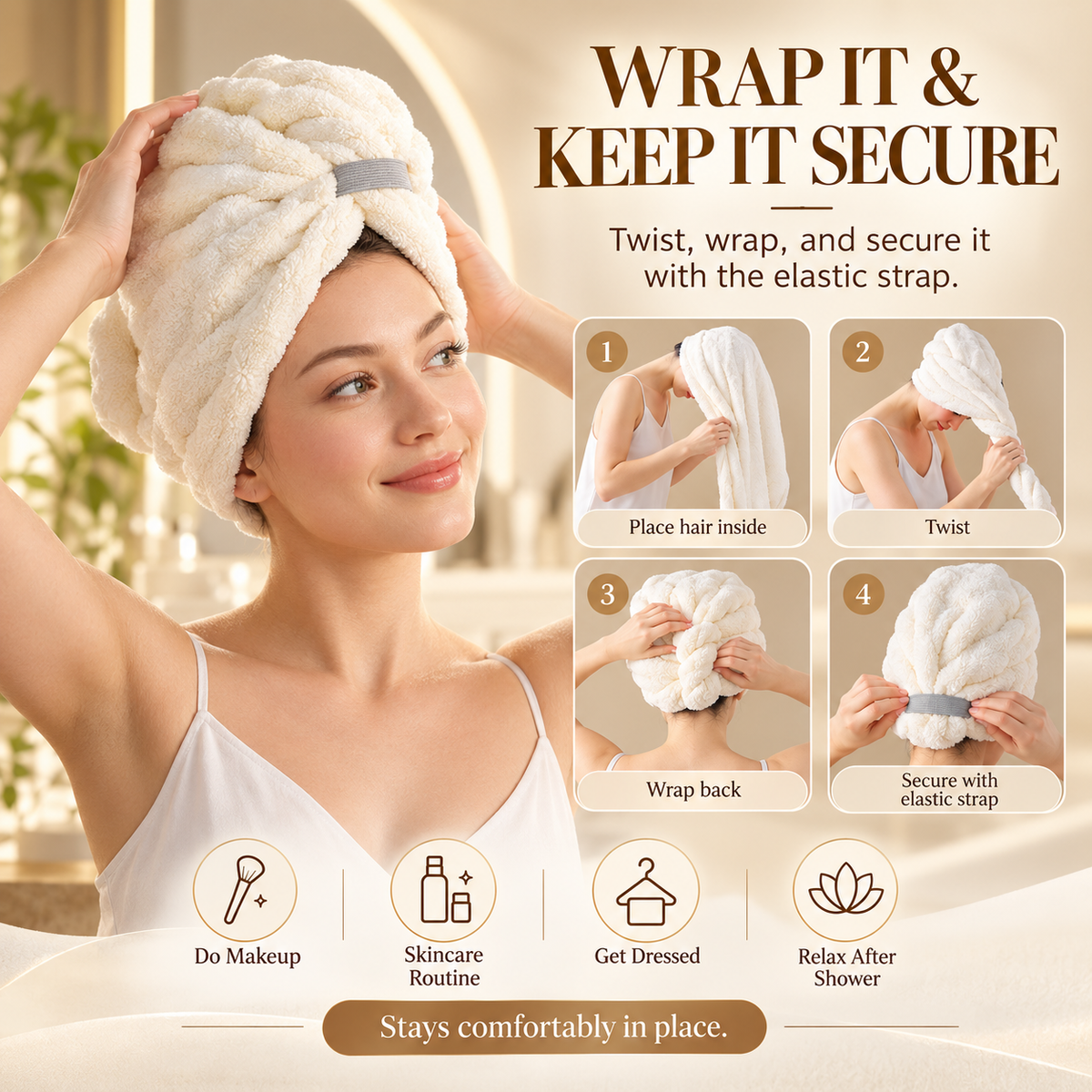 🔥Hot Sale 50% OFF 🎁Plush Quick-Dry Hair Towel Wrap – Ultra-Absorbent Thick Hair Drying Turban