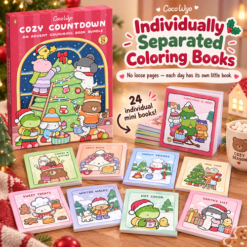 🔥 Hot Sale 49% OFF - 24-Day Christmas Advent Coloring Book Set 🎄