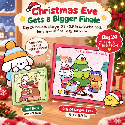 🔥 Hot Sale 49% OFF - 24-Day Christmas Advent Coloring Book Set 🎄