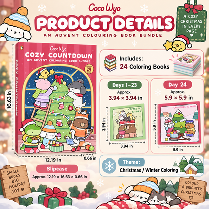 🔥 Hot Sale 49% OFF - 24-Day Christmas Advent Coloring Book Set 🎄